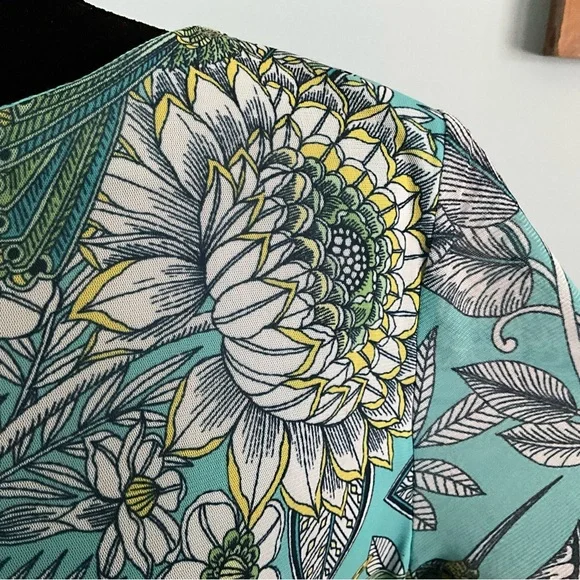 Teal Top NWOT Hummingbird Blouse Spring Floral TunicTop Floral Bird Top - Picture 6 of 14